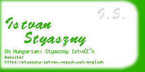 istvan styaszny business card